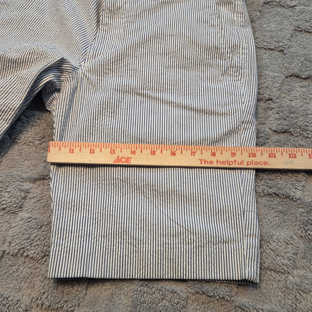 Britches Seersucker Shorts Men's 34x10 Blue & White Stripe Preppy Chino DadCore - Picture 6 of 10